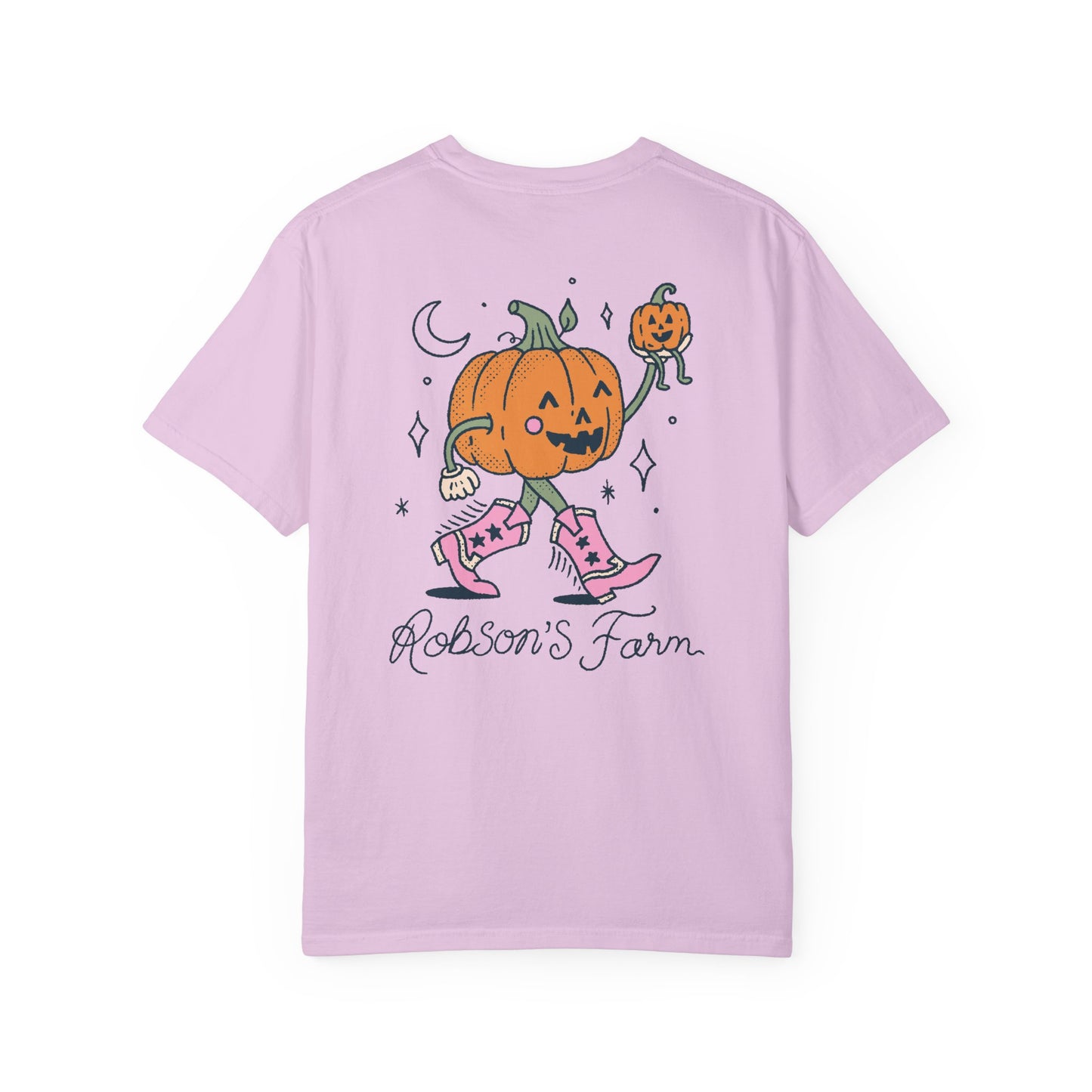 Pumpkin with Pink Boots Unisex Garment-Dyed T-shirt