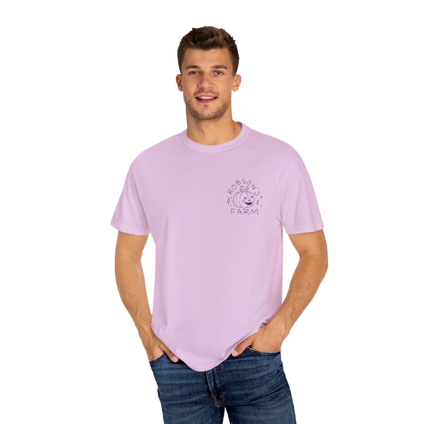 Pumpkin with Pink Boots Unisex Garment-Dyed T-shirt