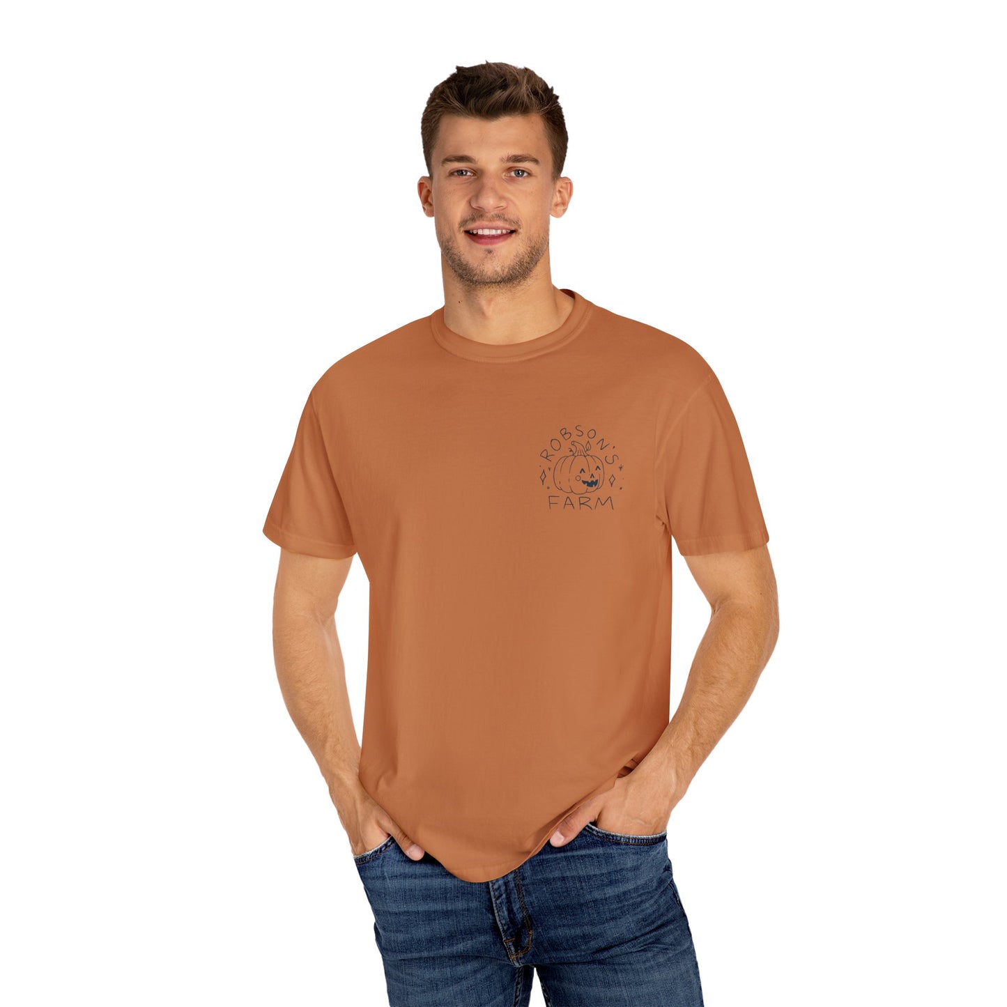 Pumpkin with Pink Boots Unisex Garment-Dyed T-shirt