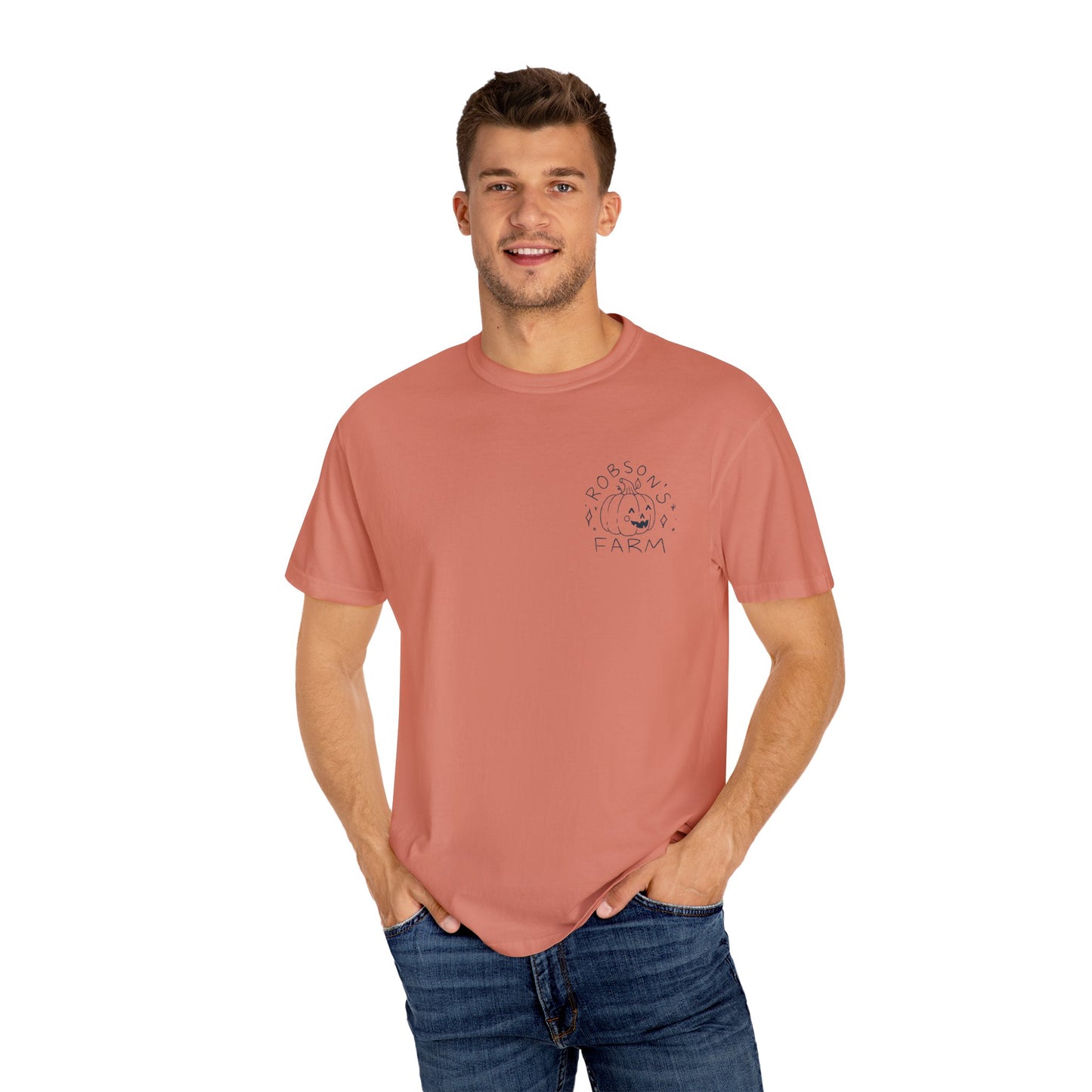 Pumpkin with Pink Boots Unisex Garment-Dyed T-shirt