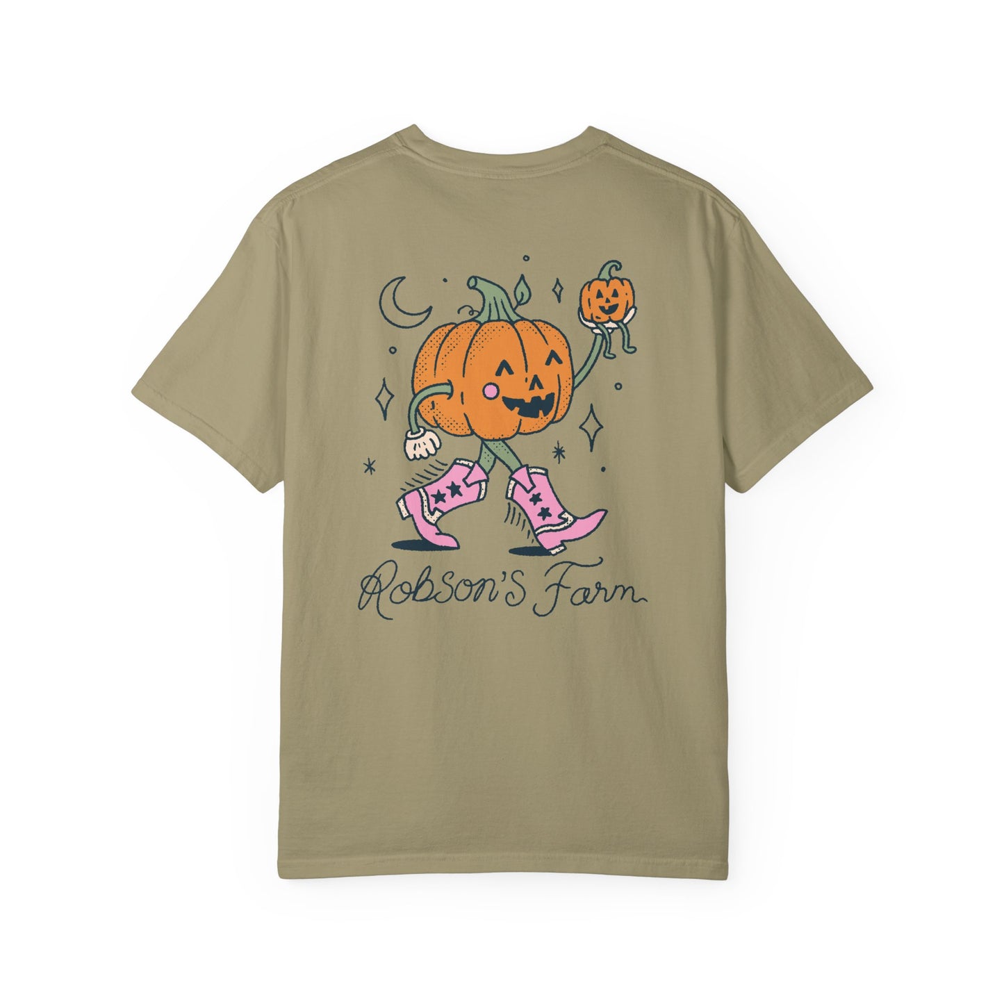Pumpkin with Pink Boots Unisex Garment-Dyed T-shirt