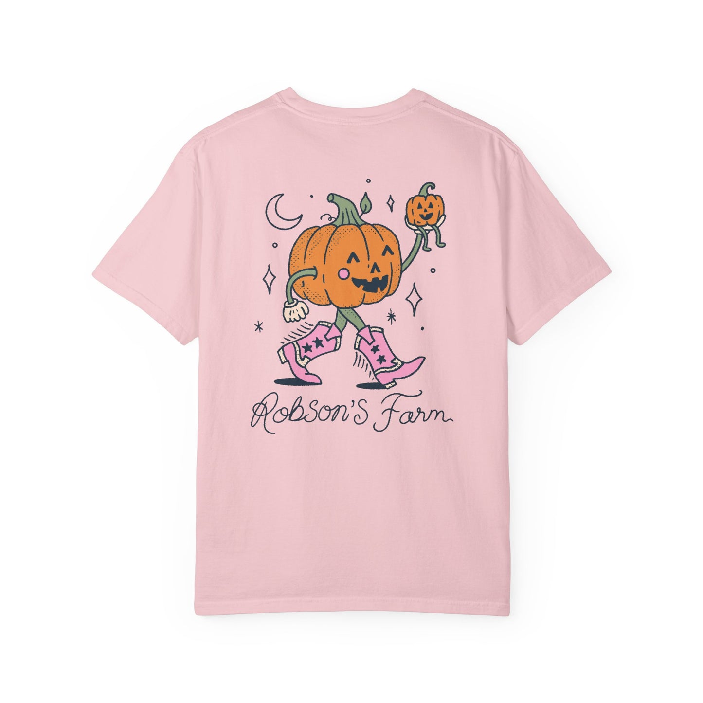 Pumpkin with Pink Boots Unisex Garment-Dyed T-shirt