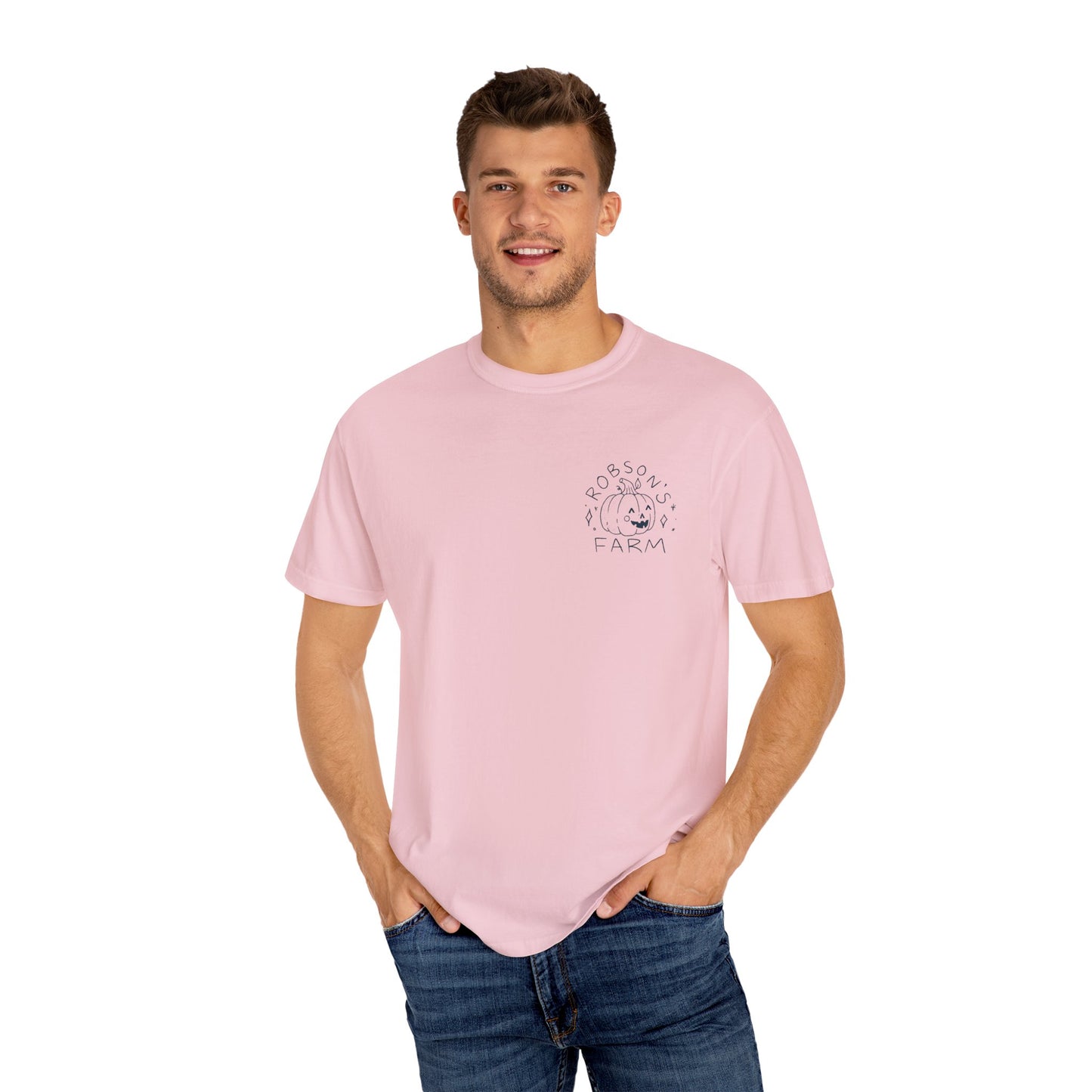 Pumpkin with Pink Boots Unisex Garment-Dyed T-shirt
