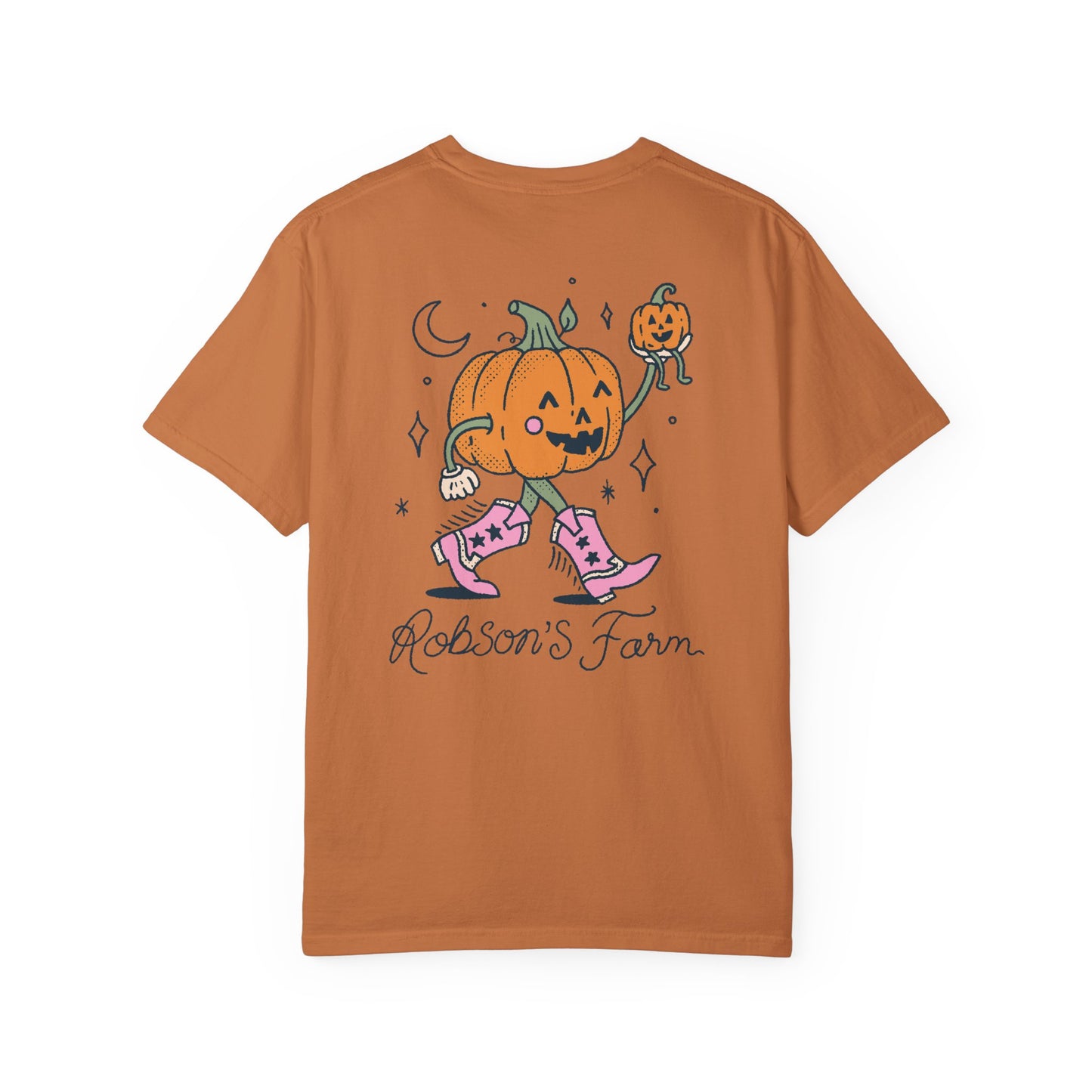 Pumpkin with Pink Boots Unisex Garment-Dyed T-shirt