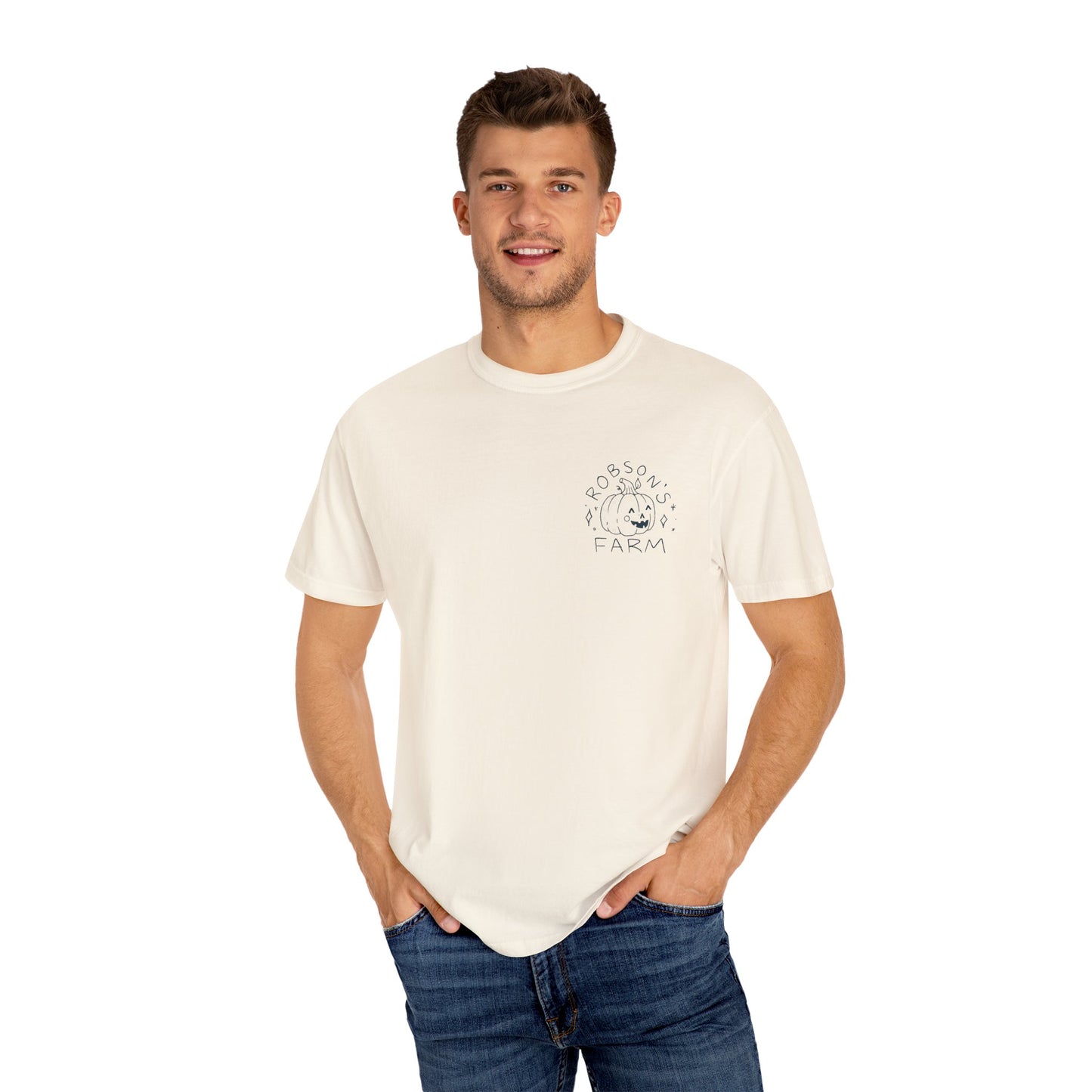 Pumpkin with Pink Boots Unisex Garment-Dyed T-shirt